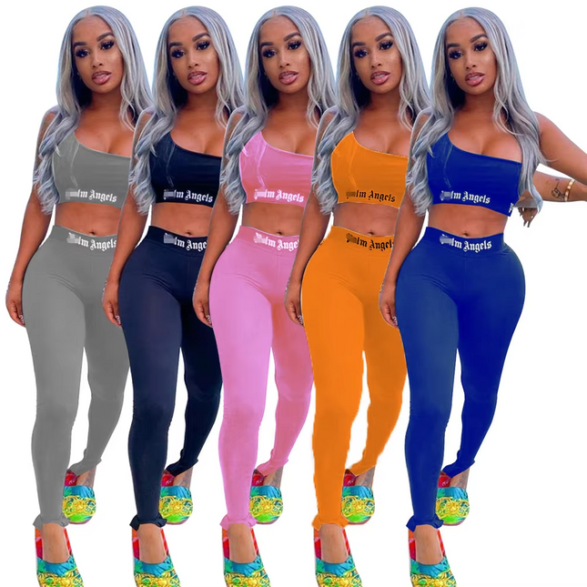 Women’s Summer 2-Piece Sports Set Sexy Printed Tight Fashion Outfit