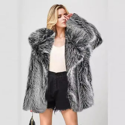 Women’s Faux Fur Winter Coat | Elegant Plush Warm Jacket Outerwear