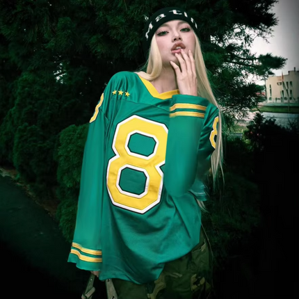 Women’s Summer Knit V Neck Color Block T Shirt Loose Casual Top