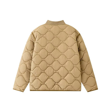 Vintage Quilted Cotton Baseball Jacket Women Waterproof Padded Coat