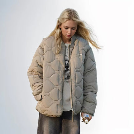 Vintage Quilted Cotton Baseball Jacket Women Waterproof Padded Coat