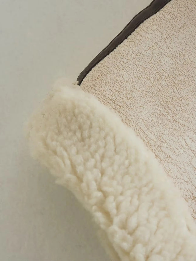 Women’s Faux Fur Lapel Vest Coat Two-Tone Casual Winter Fashion 2025