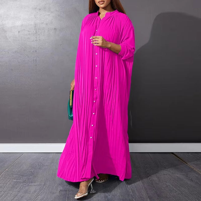 Women’s Summer Loose Pleated Casual Dress Plus Size Comfort Fit