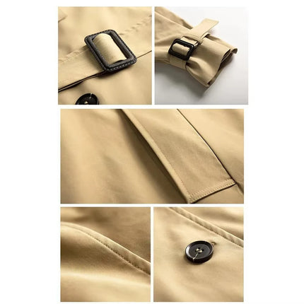 Women’s Double Breasted Long Trench Coat with Belt Winter Windbreaker