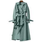 Women Long Trench Coat Fall Winter Mid Length Plus Size Overcoat