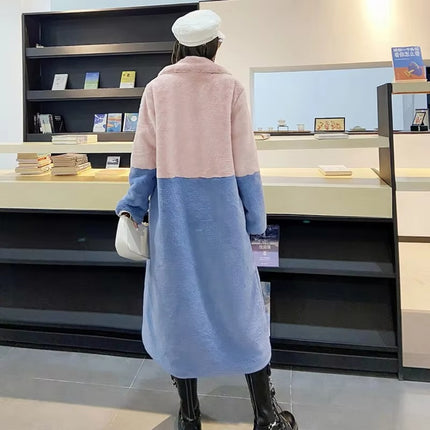 Plush Faux Fur Winter Coat for Women Long Teddy Jacket Warm Luxury Style