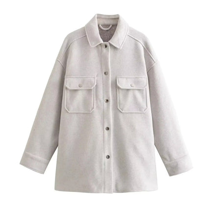 Long Winter Jacket for Women Korean Style Lapel Button Coat 2025