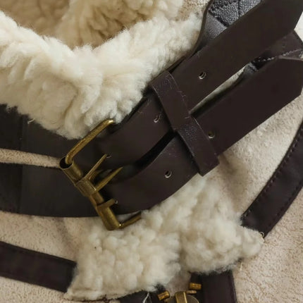 Women’s Faux Fur Lapel Vest Coat Two-Tone Casual Winter Fashion 2025