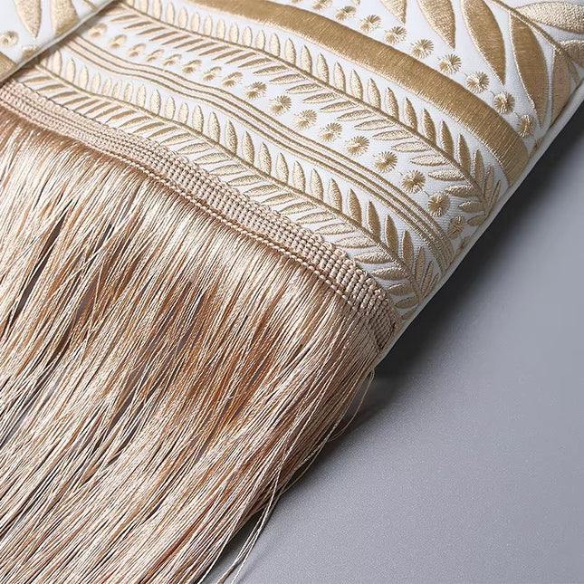 Embroidered Asymmetrical Tassel Blazer Coat for Women Long Sleeve