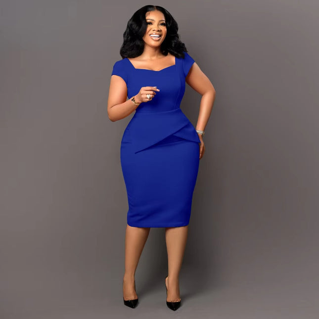 Elegant Summer Office Dress for Women | Short Sleeve Bodycon Workwear