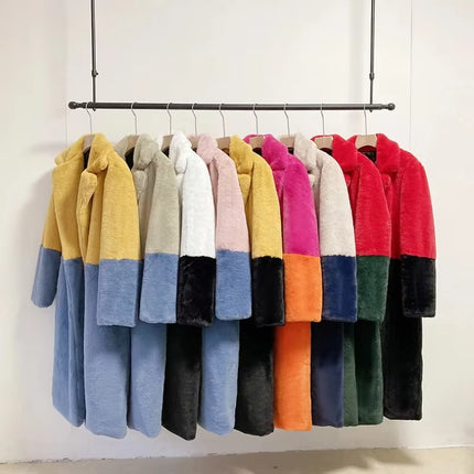 Plush Faux Fur Winter Coat for Women Long Teddy Jacket Warm Luxury Style