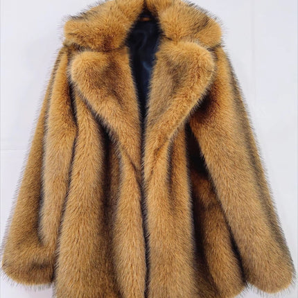 Women’s Faux Fur Winter Coat | Elegant Plush Warm Jacket Outerwear