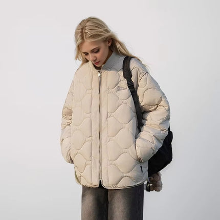 Vintage Quilted Cotton Baseball Jacket Women Waterproof Padded Coat