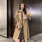 Women’s Double Breasted Long Trench Coat with Belt Winter Windbreaker