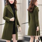 Korean Slim Mid-Length Women’s Coat 2024 Autumn Winter Plus Size