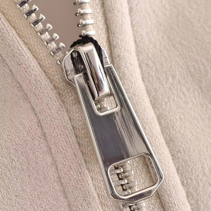 Women’s Hooded Zip Jacket Spring Autumn Solid Color Short Coat