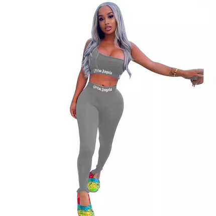 Women’s Summer 2-Piece Sports Set Sexy Printed Tight Fashion Outfit