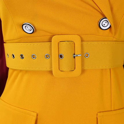 Women’s Professional Slim Fit Suit Collar Dress with Side Slit Elegance