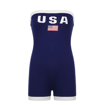 Women’s Strapless Knit Jumpsuit Slim Fit Summer One-Piece Casual Wear