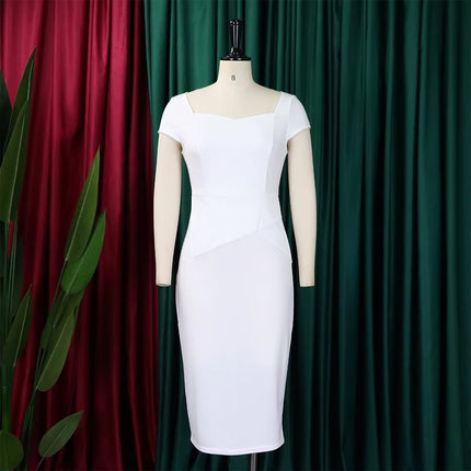 Elegant Summer Office Dress for Women | Short Sleeve Bodycon Workwear