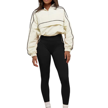 Women’s Breathable Knit 2 Piece Set Crop Top and Ankle Leggings