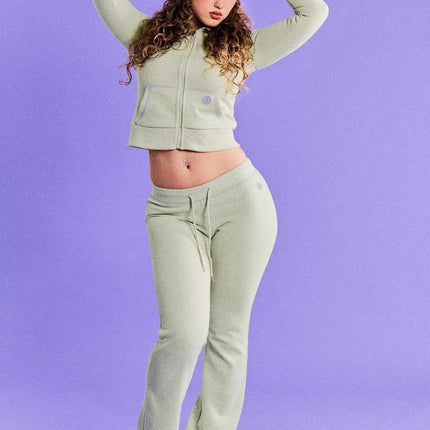 Autumn 2025 Women's Loose Hooded Cardigan Set with Zipper & Matching Trousers