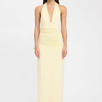 Summer Deep V Halter Backless Maxi Beach Party Dress Women