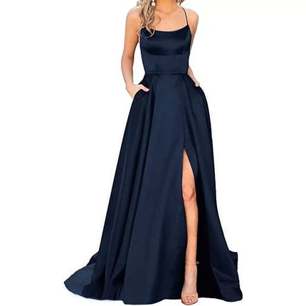 Luxury Strapless Velvet Corset Evening Dress with Split Ruffle