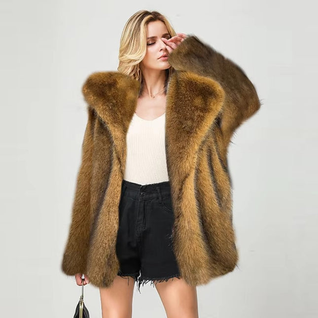 Women’s Faux Fur Winter Coat | Elegant Plush Warm Jacket Outerwear