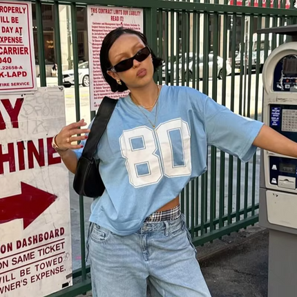 Women’s Summer Knit V Neck Color Block T Shirt Loose Casual Top